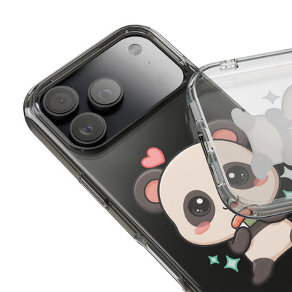 Kawaii Panda Sushi Phone Case, Clear Impact-Resistant Case