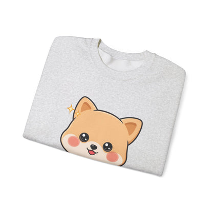 Kawaii Shiba Inu Sweatshirt, Cute Puppy Crewneck