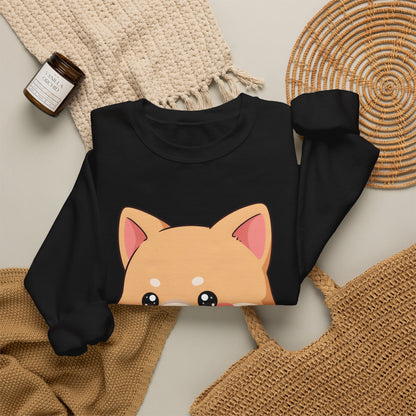 Reading Shiba Inu Sweatshirt, Cute Kawaii Book Lover Gift