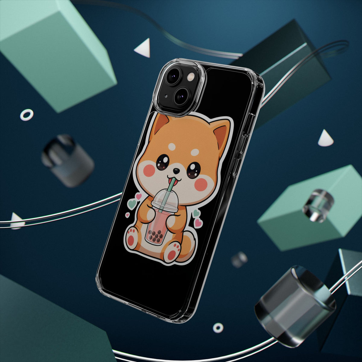 Kawaii Shiba Inu Phone Case for Bubble Tea Lovers