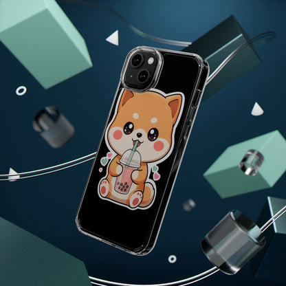 Kawaii Shiba Inu Phone Case for Bubble Tea Lovers