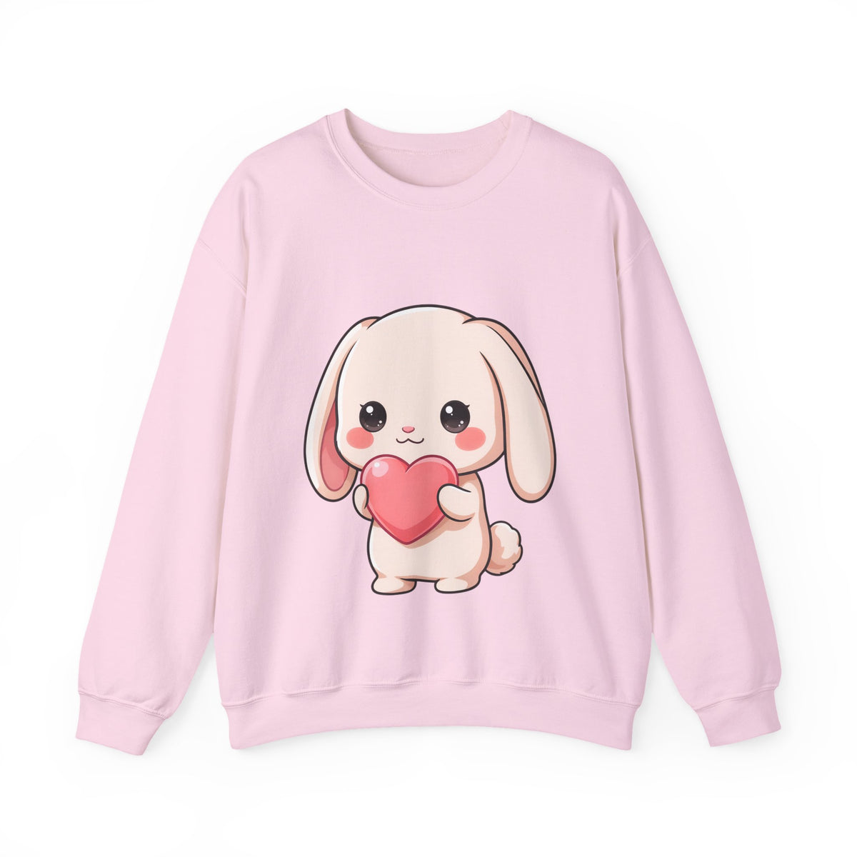 Kawaii Bunny Sweatshirt, Cute Heart Hug Crewneck