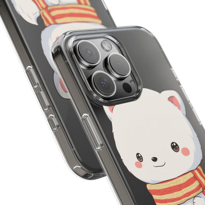 Kawaii Arctic Fox Phone Case, Cozy Christmas Scarf