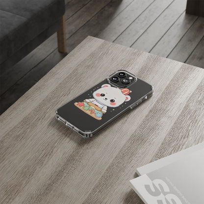 Christmas Bear Cookie Baking Clear Phone Case