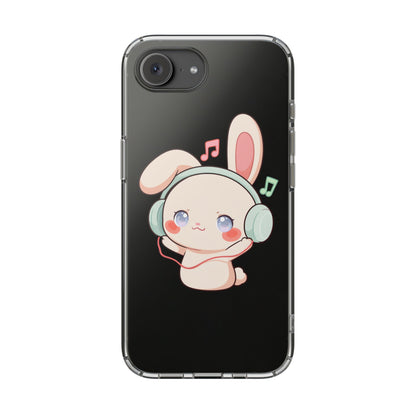 Kawaii Bunny Phone Case, Cute Music Lover Gift