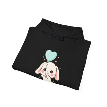 Kawaii Bunny Hoodie, Cute Balloon Rabbit Sweatshirt
