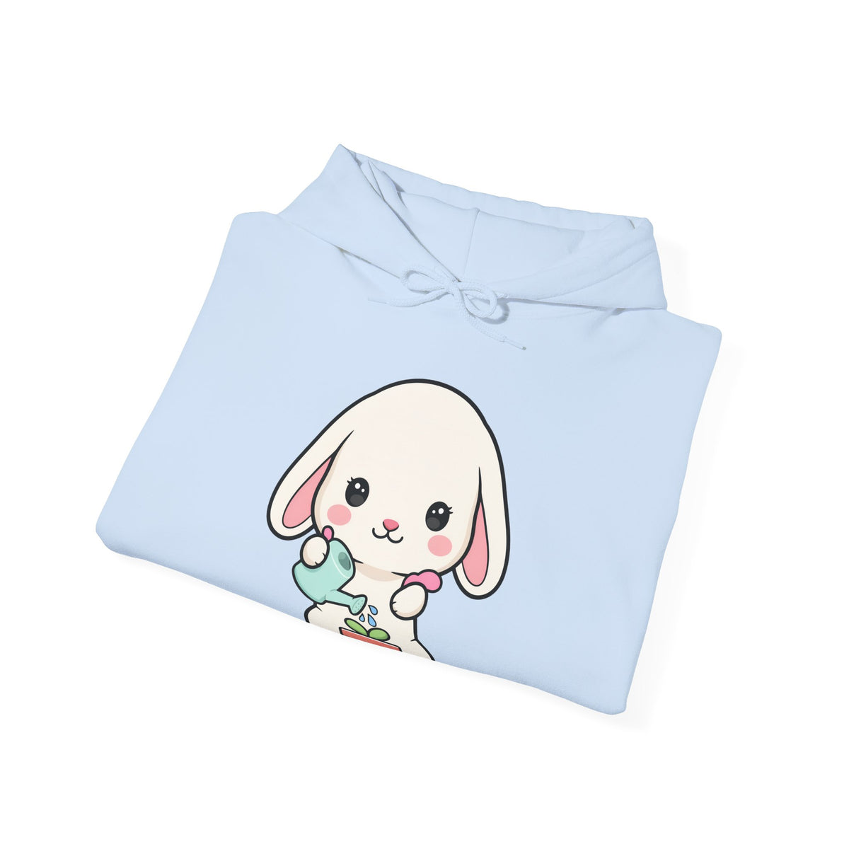 Kawaii Bunny Gardening Hoodie, Cute Plant Lover Sweatshirt