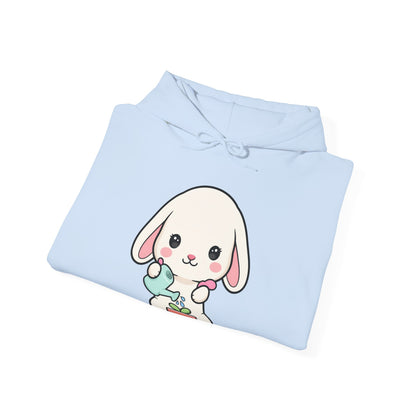 Kawaii Bunny Gardening Hoodie, Cute Plant Lover Sweatshirt