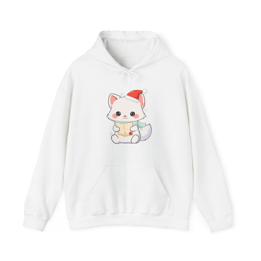 Christmas Arctic Fox Hoodie for Cozy Holiday Readers