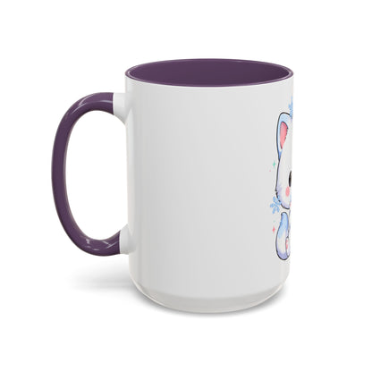 Kawaii Arctic Fox Accent Coffee Mug for Cozy Mornings
