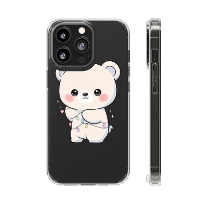 Kawaii Polar Bear Phone Case with Fairy Lights