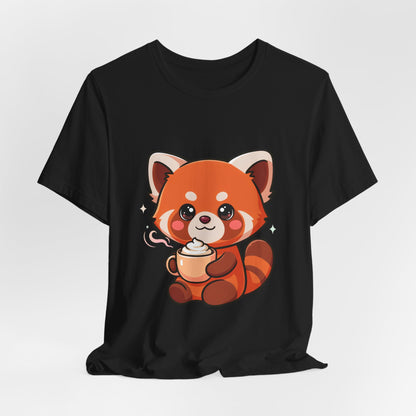 Kawaii Red Panda Coffee Tee for Cute Animal Lovers