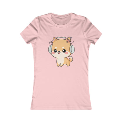Kawaii Shiba Inu Music Tee for Women