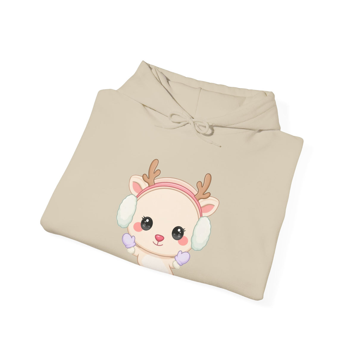 Kawaii Reindeer Hoodie, Cozy Cute Winter Sweatshirt