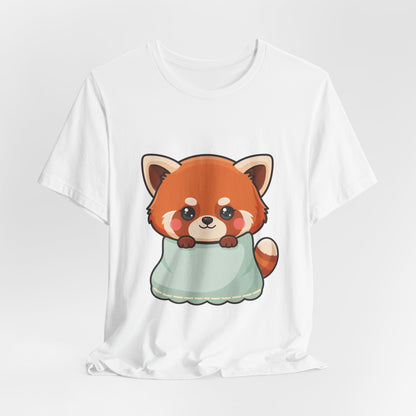 Kawaii Red Panda T-Shirt, Cozy Blanket Chibi Animal Tee