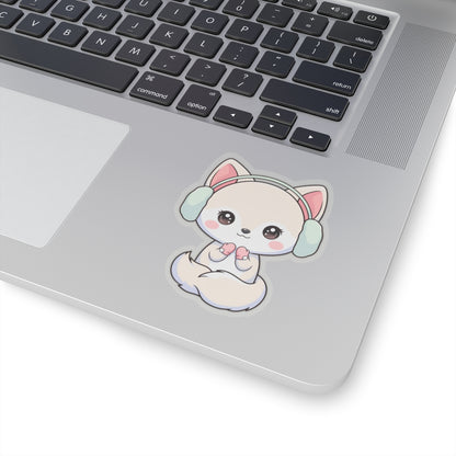 Kawaii Arctic Fox Sticker for Cozy Winter Vibes
