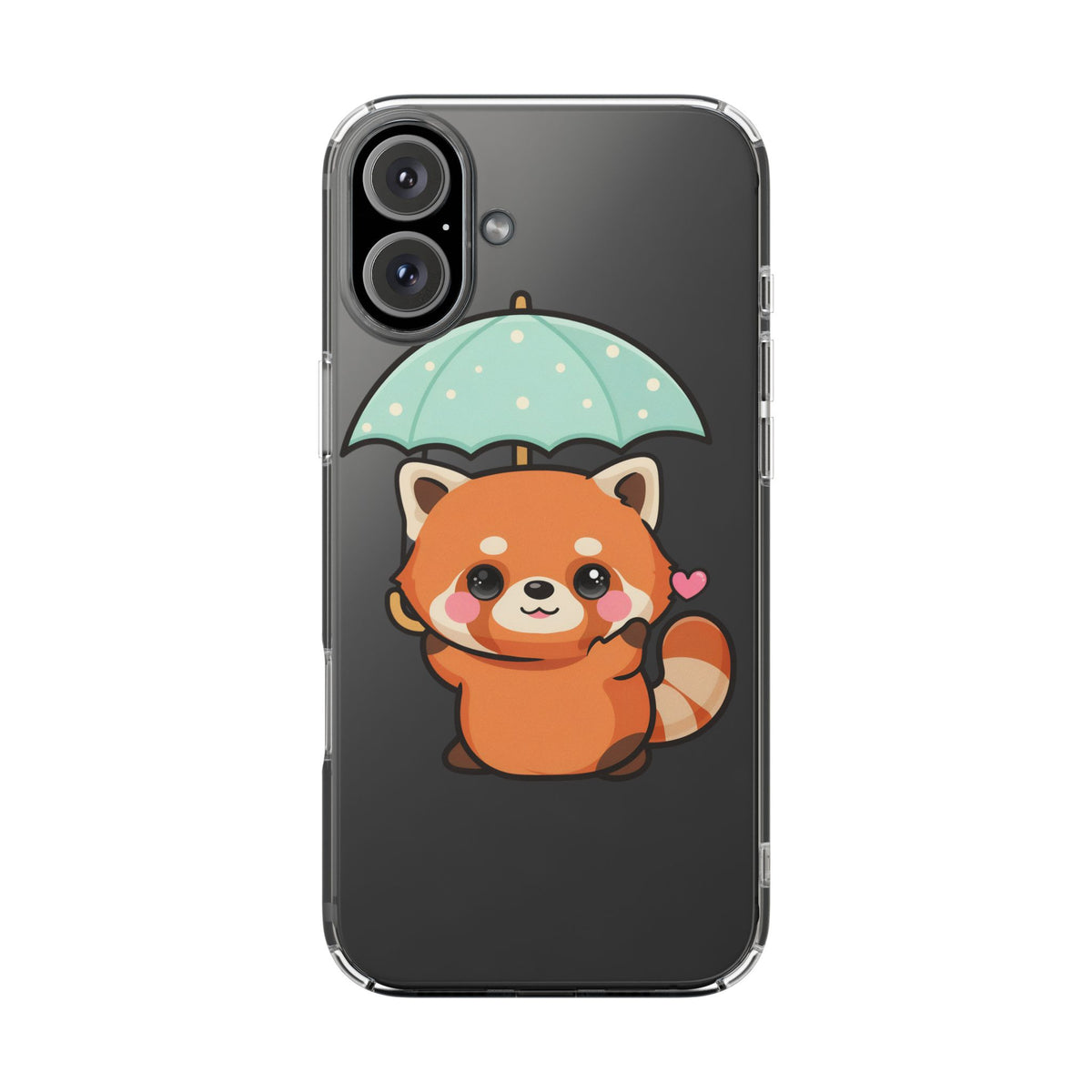 Kawaii Red Panda Clear Impact-Resistant Case