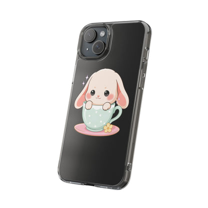 Kawaii Bunny Phone Case, Cute Teacup Rabbit