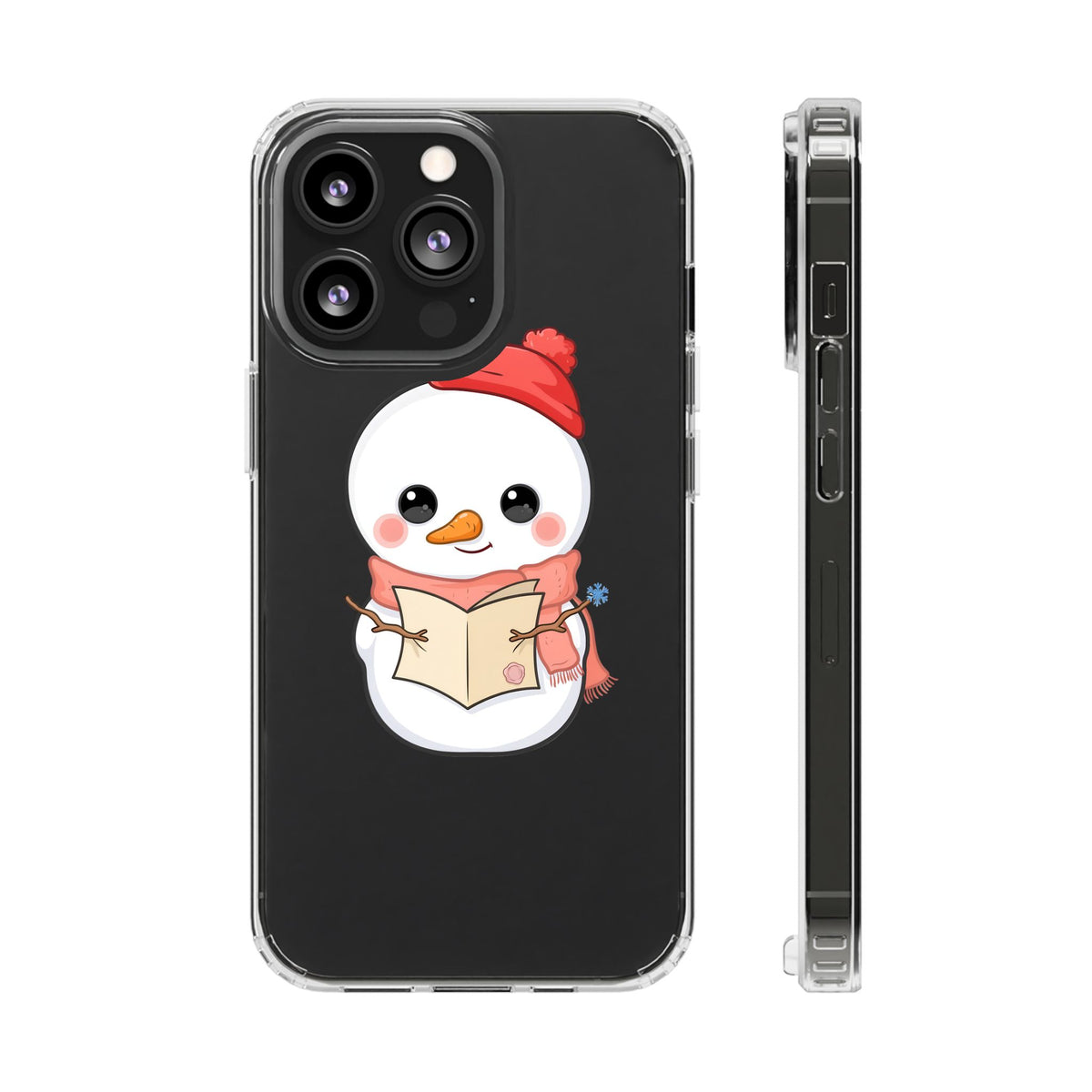 Kawaii Snowman Phone Case Reading to Santa