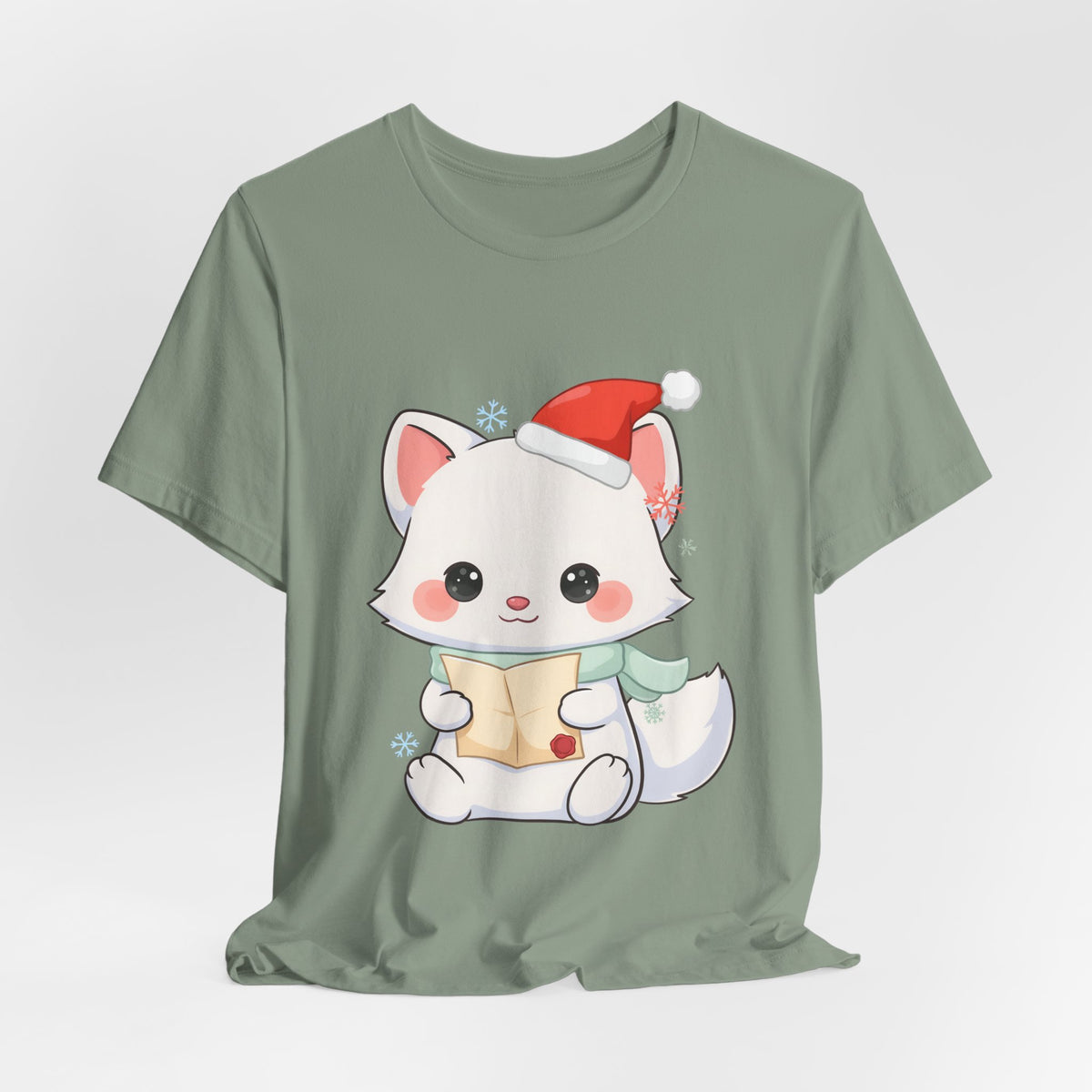 Christmas Arctic Fox T-Shirt for Cozy Holiday Readers