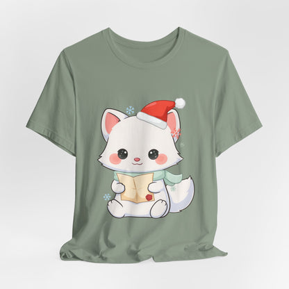Christmas Arctic Fox T-Shirt for Cozy Holiday Readers
