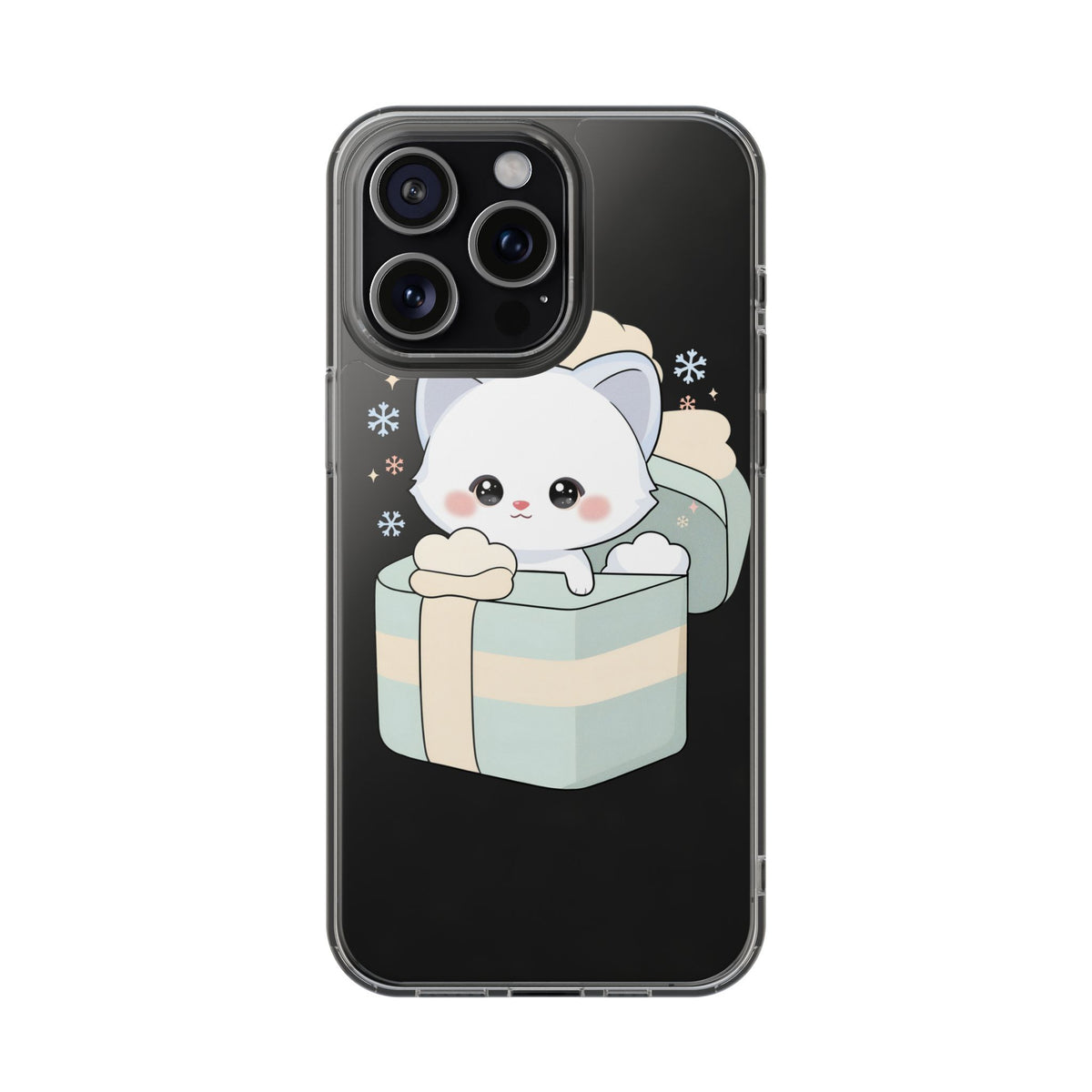 Kawaii Arctic Fox Clear Impact-Resistant Phone Case