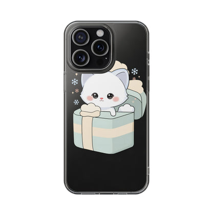 Kawaii Arctic Fox Clear Impact-Resistant Phone Case