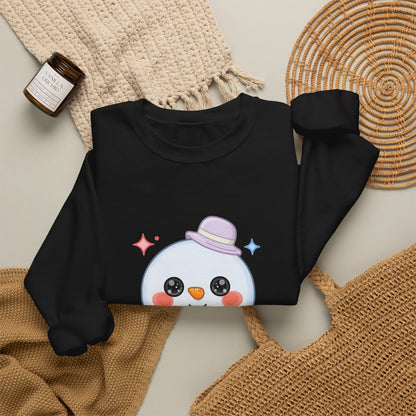 Kawaii Snowman Christmas Sweatshirt, Cute Holiday Gift