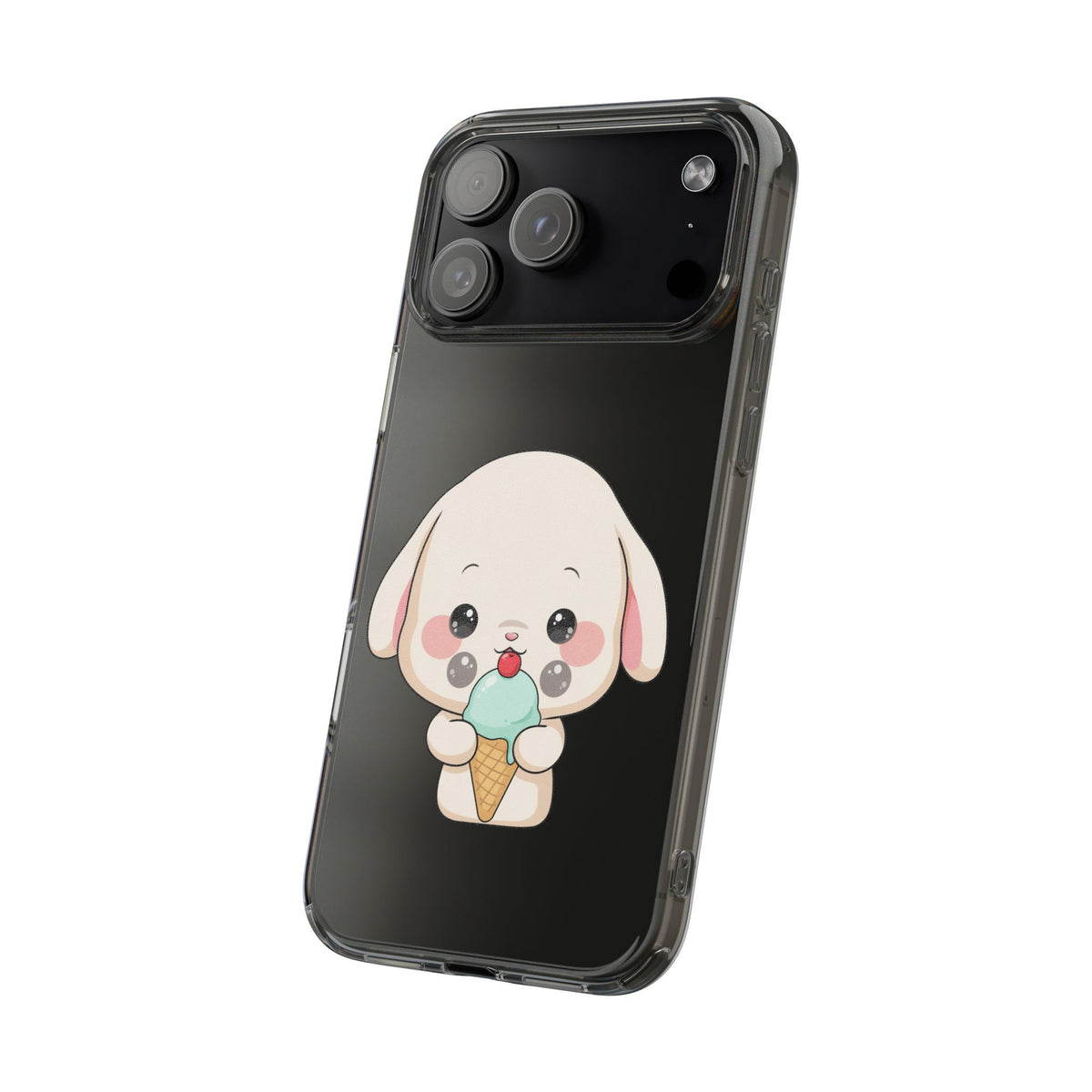 Kawaii Bunny Phone Case, Ice Cream Cutie Clear Case