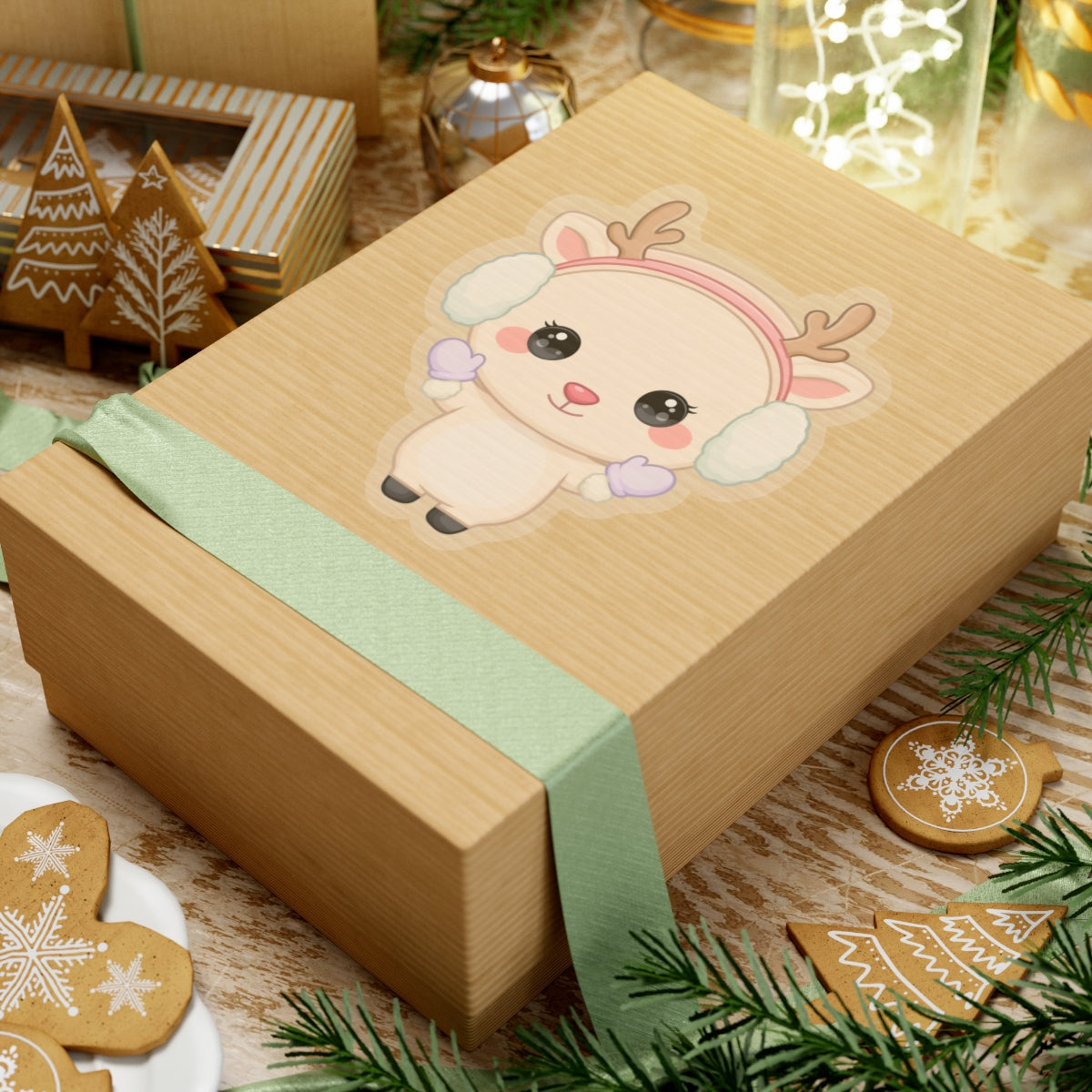 Kawaii Reindeer Sticker for Cozy Winter Cheer