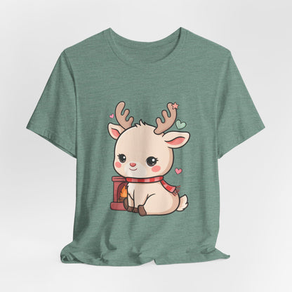 Kawaii Reindeer T-Shirt for Cozy Christmas Fans