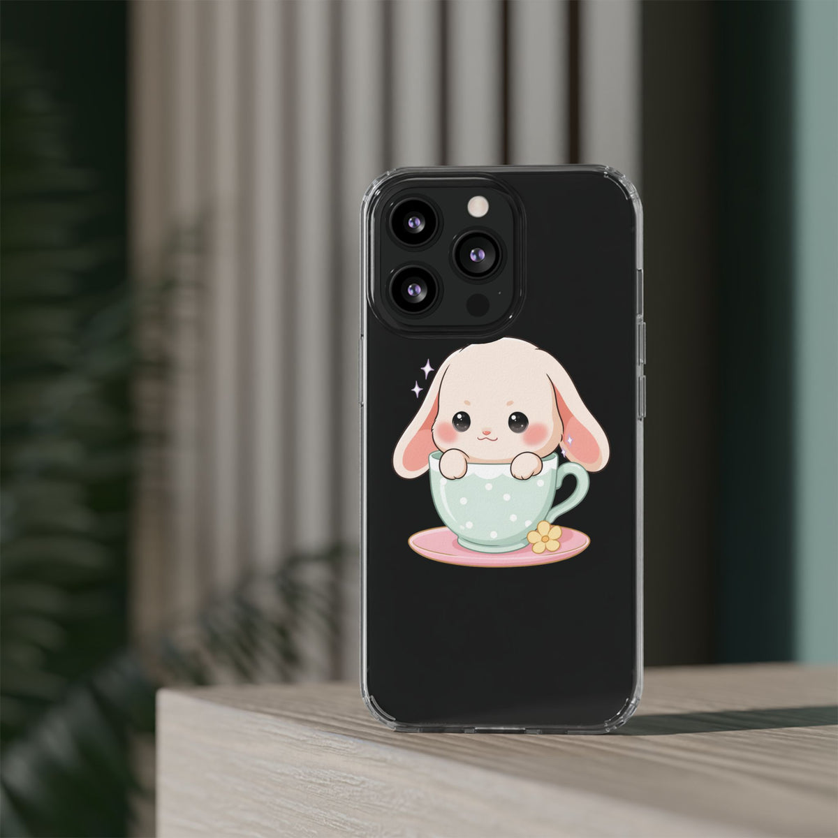 Kawaii Bunny Phone Case, Cute Teacup Rabbit