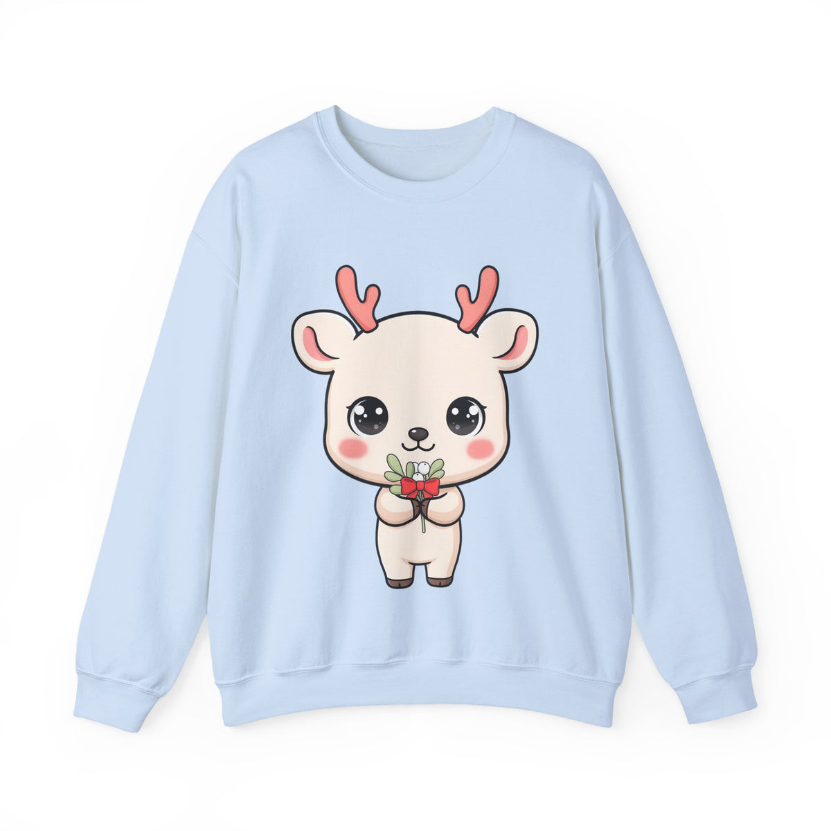 Kawaii Reindeer Sweatshirt, Cute Christmas Crewneck