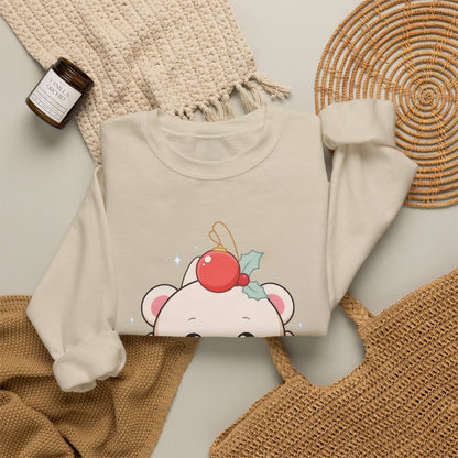 Kawaii Polar Bear Christmas Sweatshirt, Cute Holiday Crewneck