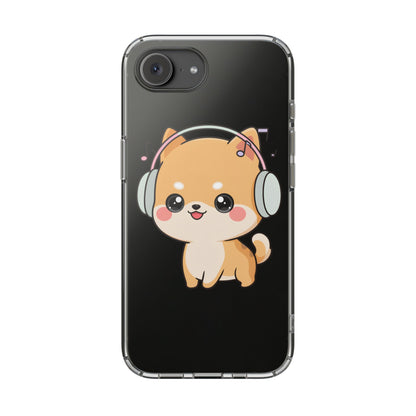 Kawaii Shiba Inu Phone Case – Music Lover Clear Case