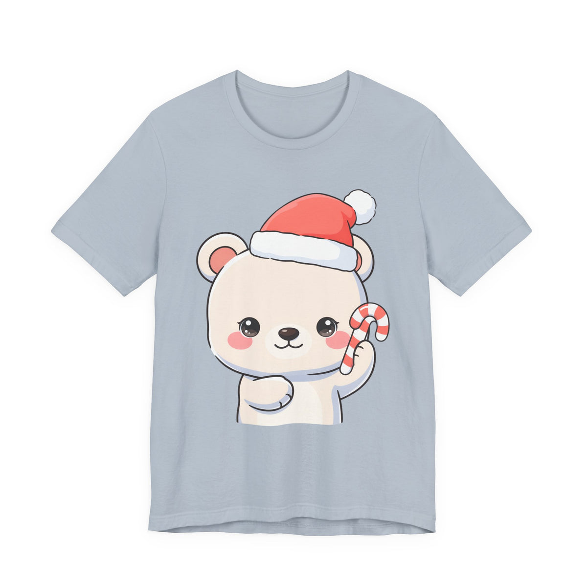 Kawaii Polar Bear Christmas Tee, Cute Holiday Gift