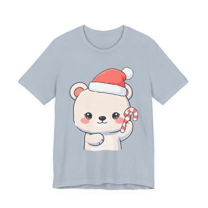 Kawaii Polar Bear Christmas Tee, Cute Holiday Gift