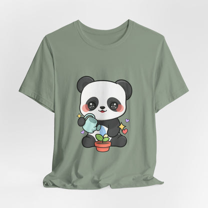 Kawaii Panda T-Shirt, Cute Plant Lover Gift