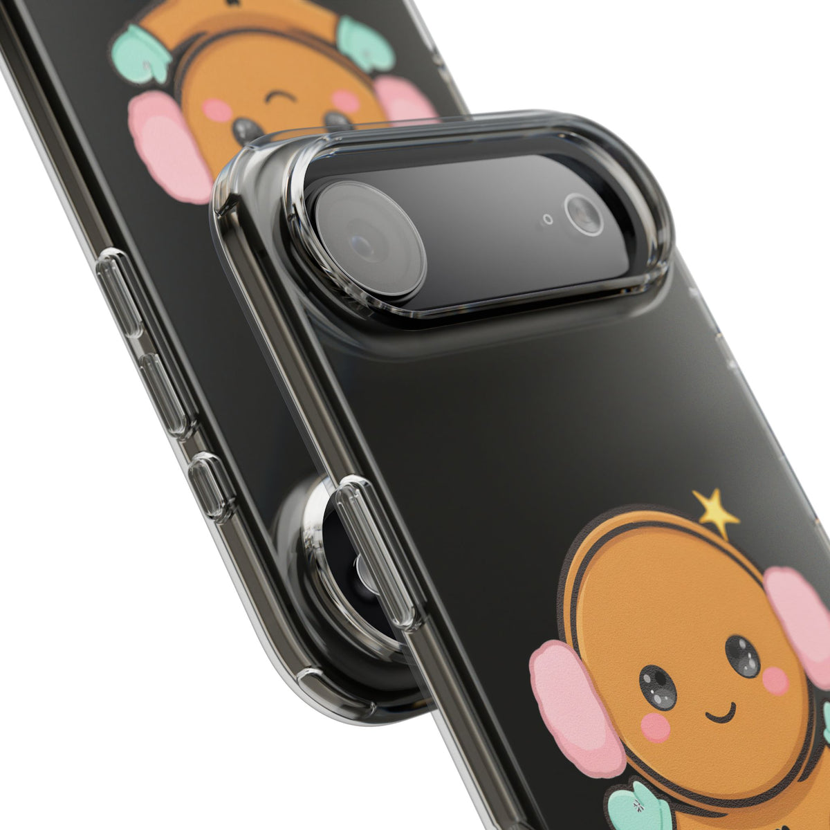 Kawaii Gingerbread Phone Case, Cute Winter Character