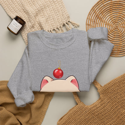 Kawaii Arctic Fox Christmas Sweatshirt, Cute Holiday Crewneck