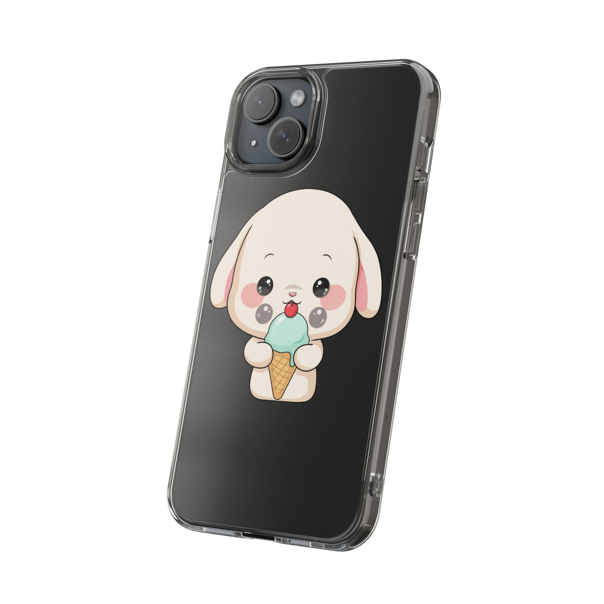 Kawaii Bunny Phone Case, Ice Cream Cutie Clear Case