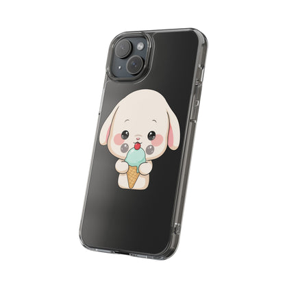 Kawaii Bunny Phone Case, Ice Cream Cutie Clear Case
