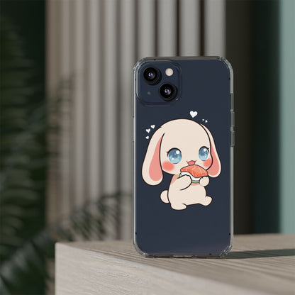 Kawaii Bunny Sushi Phone Case, Clear Impact-Resistant