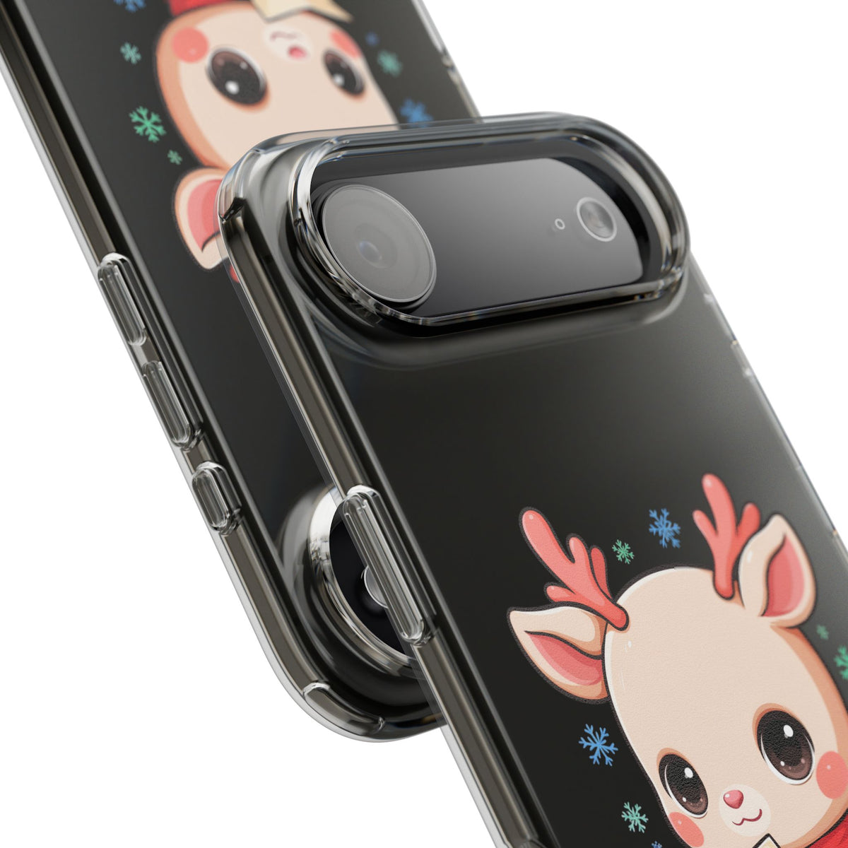Christmas Reindeer Clear Impact-Resistant Phone Case