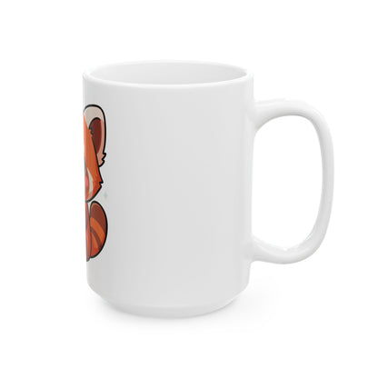 Red Panda Latte Mug, Cute Kawaii Ceramic Coffee Cup