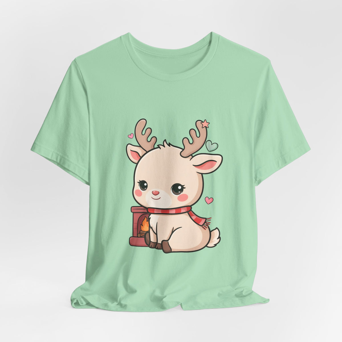 Kawaii Reindeer T-Shirt for Cozy Christmas Fans