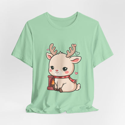 Kawaii Reindeer T-Shirt for Cozy Christmas Fans