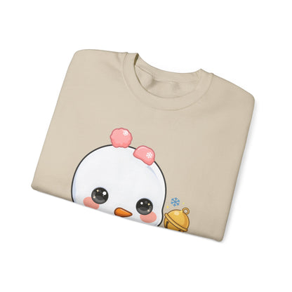 Kawaii Snowman Sweatshirt, Cute Winter Crewneck