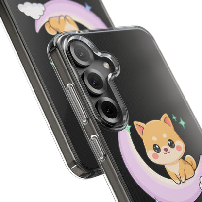 Kawaii Shiba Inu Phone Case – Crescent Moon Cutie