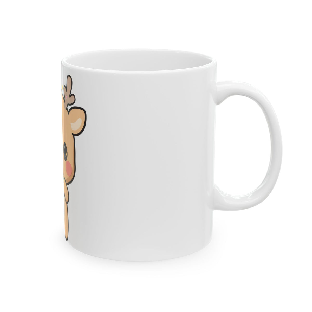 Kawaii Reindeer Mug for a Cheerful Holiday Desk
